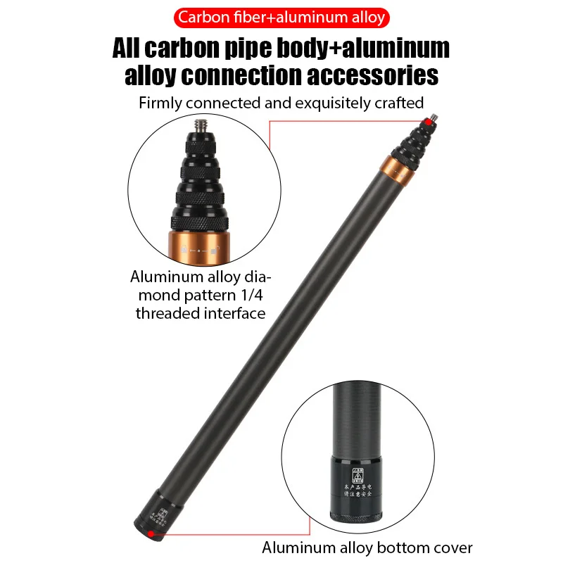 Carbon Fiber Invisible Extended Edition Selfie Stick 290CM for Insta360 X3 GO 3 Action 4 Accessories for GoPro