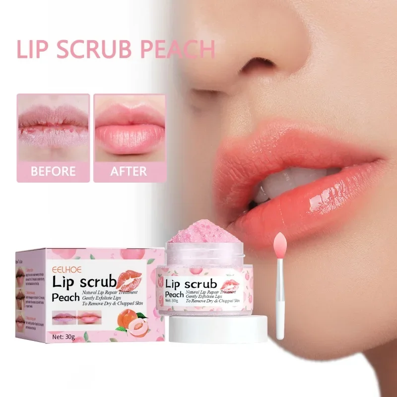 

Peach Lip Scrub Exfoliating Lightening Fade Lip Lines anti-peeling Dryness Remove Dead Skin Moisturizing Care Makeup Lip Balm