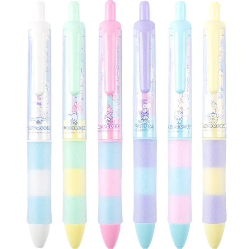 

Kawaii New Sanrio Hellokitty Pochacco Kuromi Push Neutral Pen Dream Rainbow Pen High Profile Horizontal Quick-drying Pen