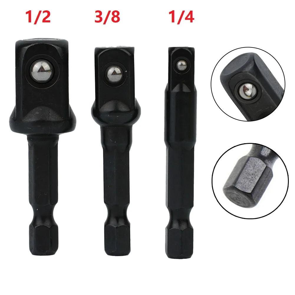 

Tool Nut Driver Sockets 3pcs/kit 50mm Accessories Black For Electric Screwdriver Tool For Screwdriver Handle Hex Shank Extension