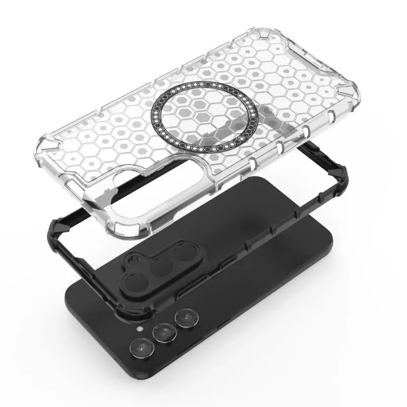 Magnetic Crystal Honeycomb Shockproof Soft Shell Case with Mag-safe Compatibility