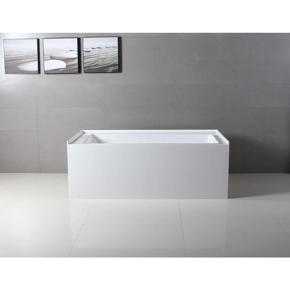 60-Inch Acrylic Alcove Tub with Right Hand Drain,Acrylic construction with fiberglass and resin reinforcement,White 2