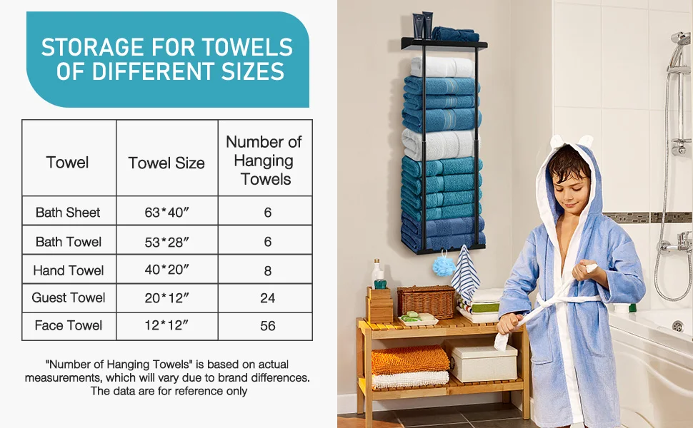 wall towel rack for rolled towels
