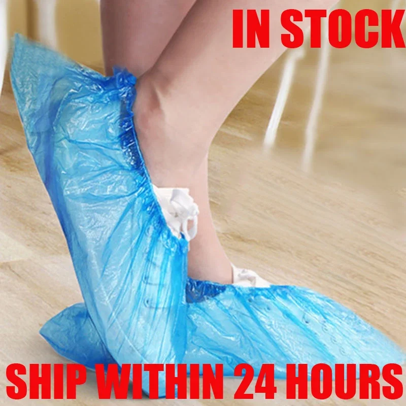 100/1000PCS Waterproof Anti Slip Boot Covers Plastic Disposable Shoe Covers Overshoes Safety