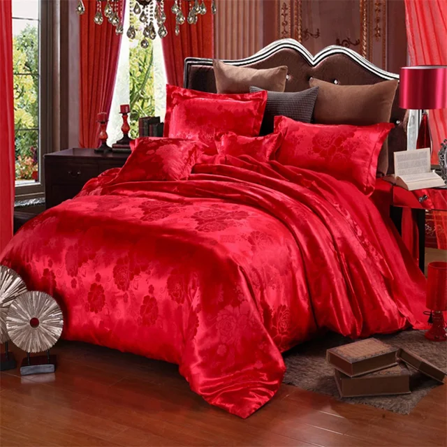 Bedding Set Satin Modern Luxury Bedding Sets High End Fauxsilk Wedding