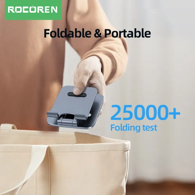 حامل هاتف محمول معدني قابل للطي من Rocoren ، حامل...