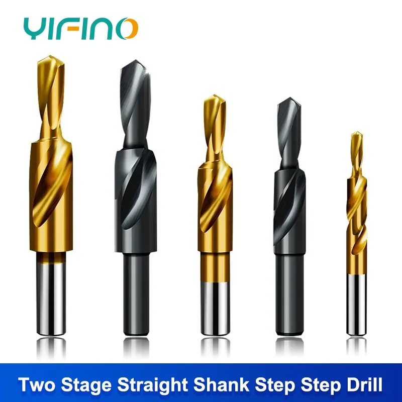 

YIFINO Two Stage Straight Shank Step Drill Step Drill Screw Countersunk Head Dough Twist Drill Mother Countersink Drill M3-M12