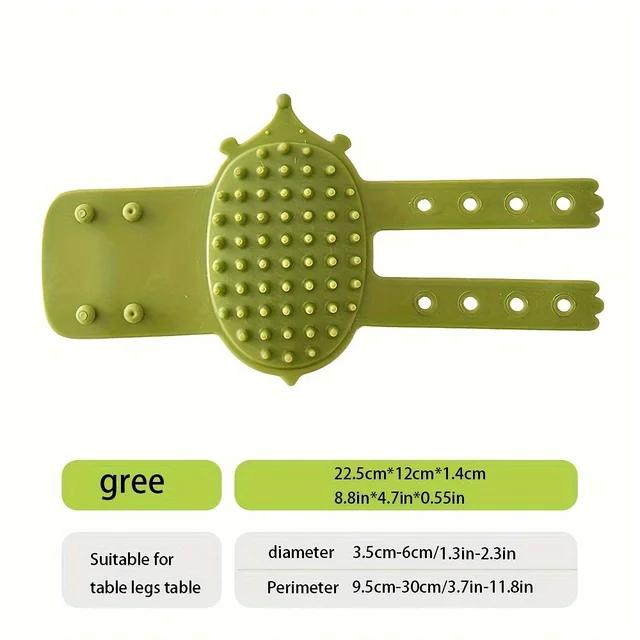 Rubber Self-Grooming Cat Scratcher - Wall & Table Leg Mountable, Flexible Bristles, Non-Electric Pet Massage, Fur Removal Tool 2