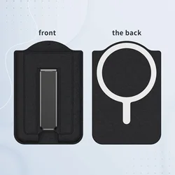 Premium Leather Magnetic Card Holder & Phone Stand | Universal Compatibility (Black)