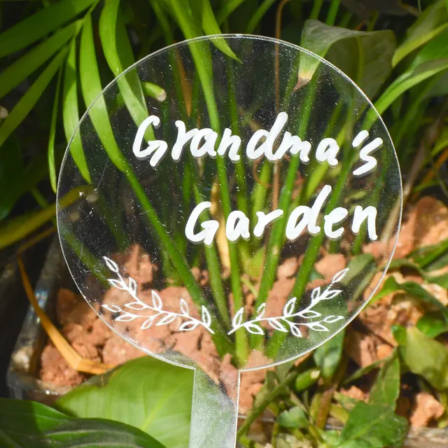 12Db/Beállított Akrilkertészeti Címke Jelző Virág Növény Cserepes Jelölése 2Mm Átlátszó Beillesztés Pillangó Padló Dugó Kézírás Új - Image 2