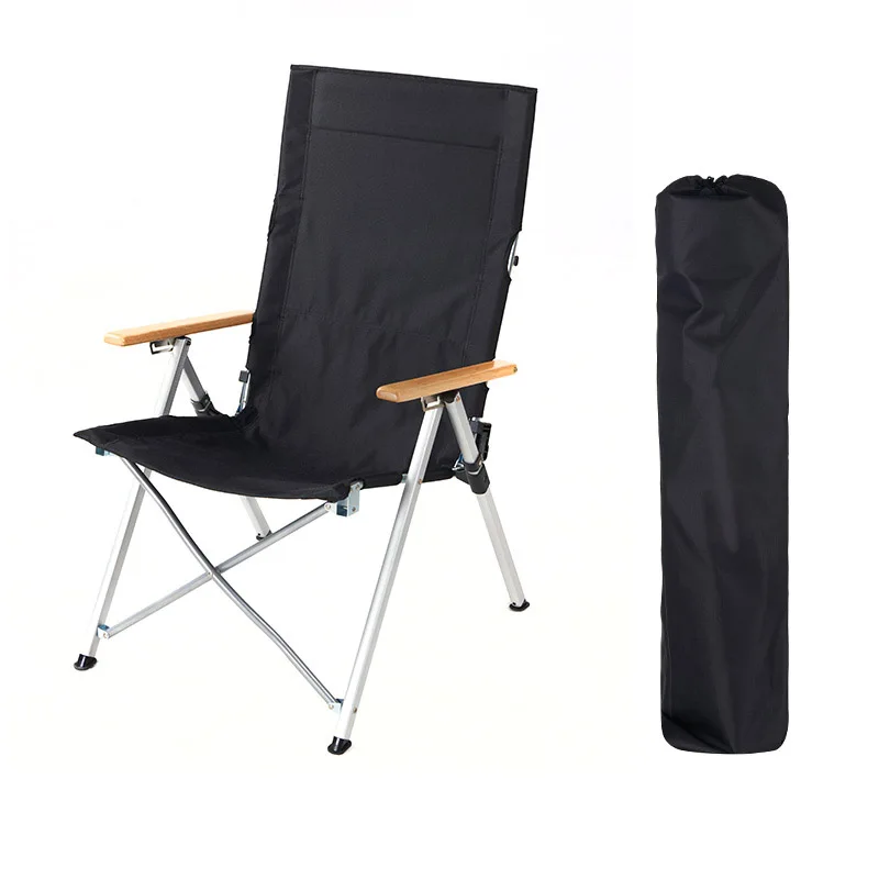 

Camping Chair Four-Speed Adjustable Long Back Chair Folding recliner garden picnic fishing Relaxation chair bearing 150 kg