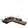 Fabric Sofa Armchair Combination Living Room Wooden Seating L-shaped Sofa Bed Hotel Lounge Chaise Lounges Couch Home Furniture 6 Fabric Sofa Armchair Combination Living Room Wooden Seating L-shaped Sofa Bed Hotel Lounge Chaise Lounges Couch Home Furniture 6