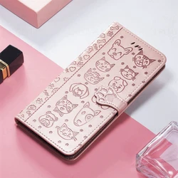 Leather Wallet Flip Case with Cat and Dog Design - Moto G57 Power (Rose)