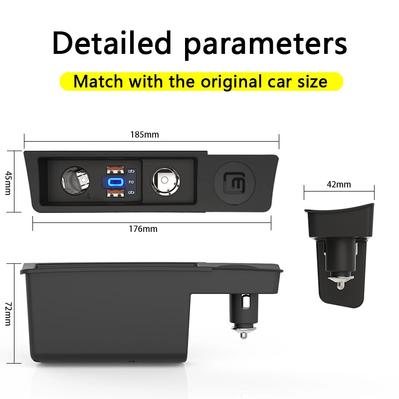 LOYEUANR For VW passat B6 B7 CC R36 Car Charger Cigarette lighter USB Fast Charging Type C Power Adapter - 5