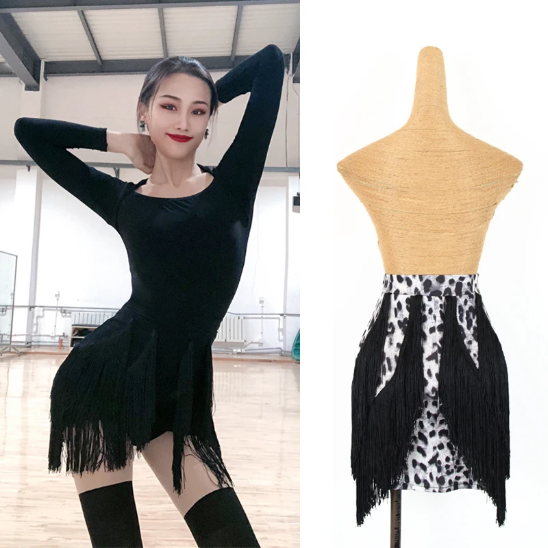 

Latin Dance Skirt For Training Women Fringe Skirt Rumba Practice Costumes Samba Performance Outfit Tango Tassel Skirt DQL2826