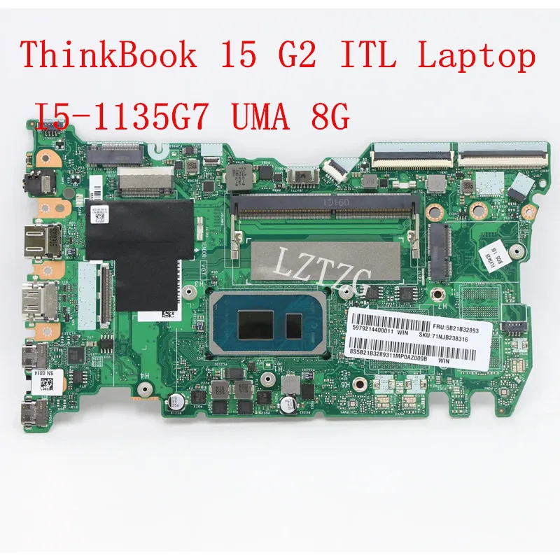 

Motherboard For Lenovo ThinkBook 15 G2 ITL Laptop Mainboard CPU I5-1135G7 UMA 8G FRU 5B21B32893
