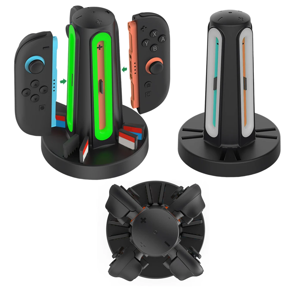 Charging Grip for Switch 2 Joy-Con Accessory Portable Charger Dock with USB-C Cable Charger Indicator Handle Bracket Stand ﻿