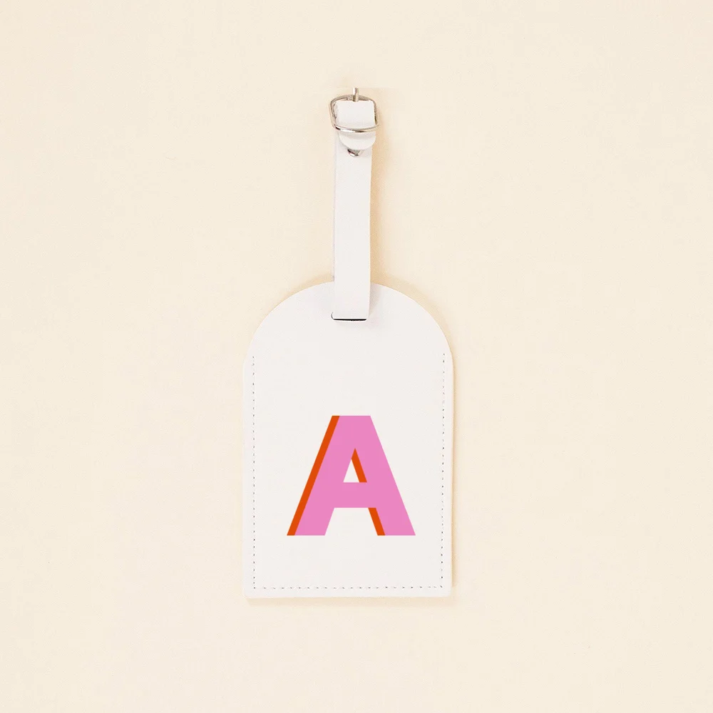 Shadow Monogram Luggage Tag PU Leather for Suitcase Baggage Handbag Travel Bag Label Suitcase Tag Suitcase Label Tag