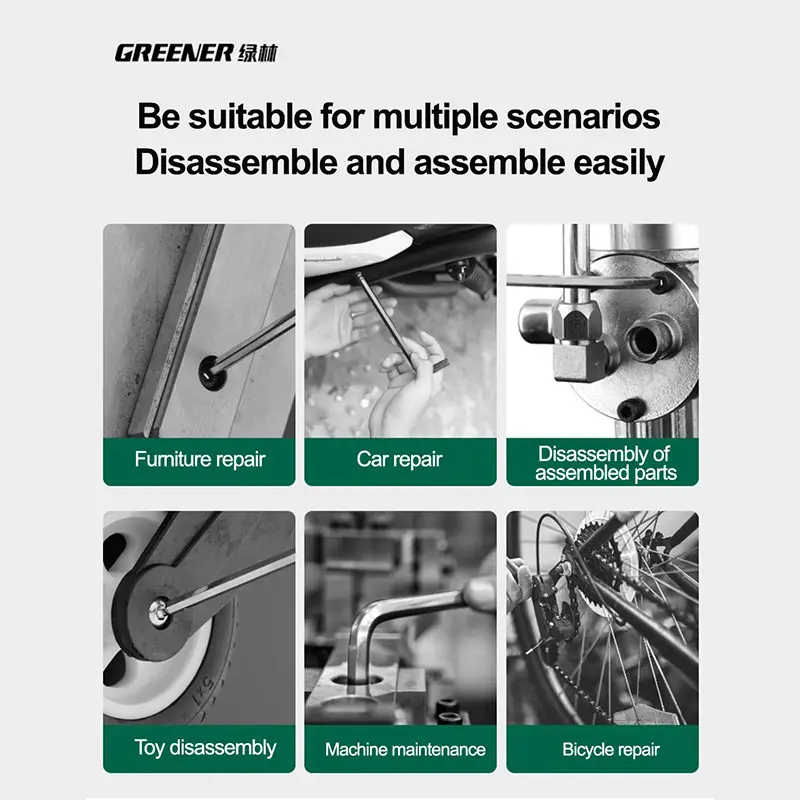 GREENERY Greener Extended Rainbow Wrench Allen Wrench Set Hex Wrench Multifunctional Short Arm Tool Universal Wrench Tool - Image 6