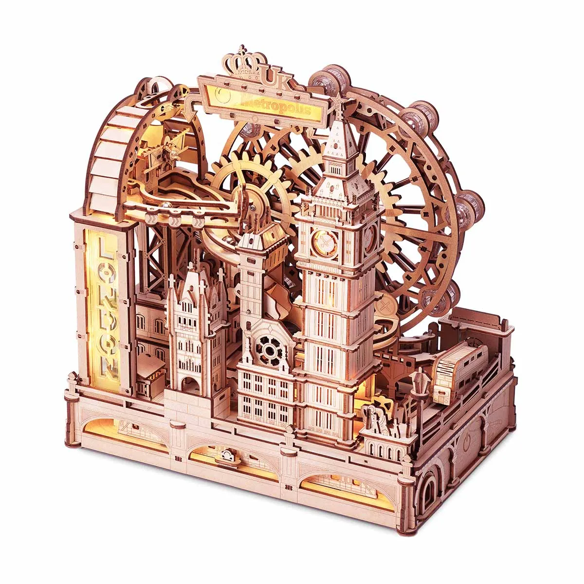 Rokr Marble Travel London Marble Run 3D Wooden Puzzle Interactive Gift for Kid
