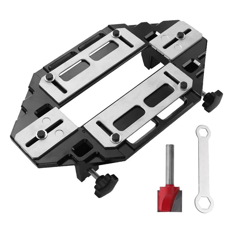 

Door Hinge Template Jig Lightweight Door Hole Opener Slotting Locator Aluminum Alloy Door Hinge Clamp