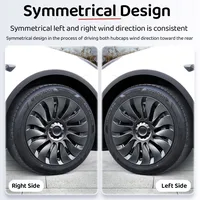 4PCS Wheel Caps 19Inch Hub Cap Performance Replacement Automobile Wheel Hubcap Full Rim Cover For Tesla Model Y 2024 Accessories 3