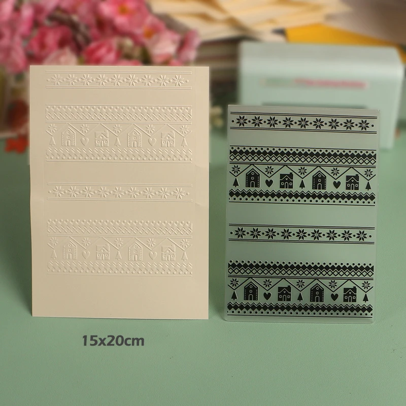 DUOFEN Crafts plastic embossing folder collection 8 paper embossing flower mold Christmas Birthday mothers day wedding