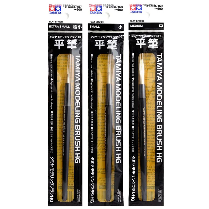 

Tamiya моделирующая Кисть [HG] плоская кисть #87157 + #87158 + #87159 (набор из 3 шт.)