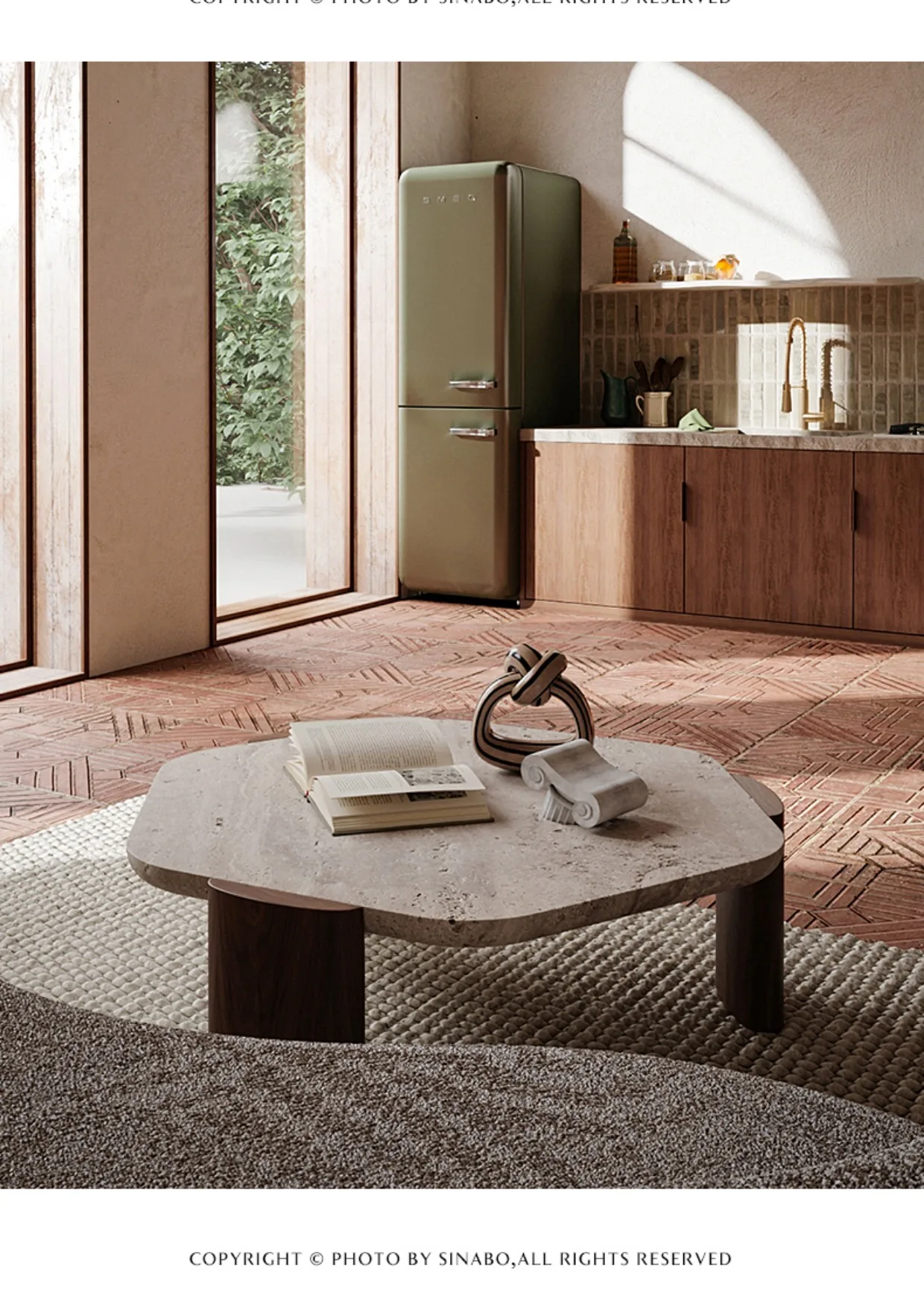 Description Picture 4 of itemJapanese Stone Tabletop Coffee Table Household Living Room Simple Modern Tea Low Table Irregular Shape Couchtisch Home Furniture