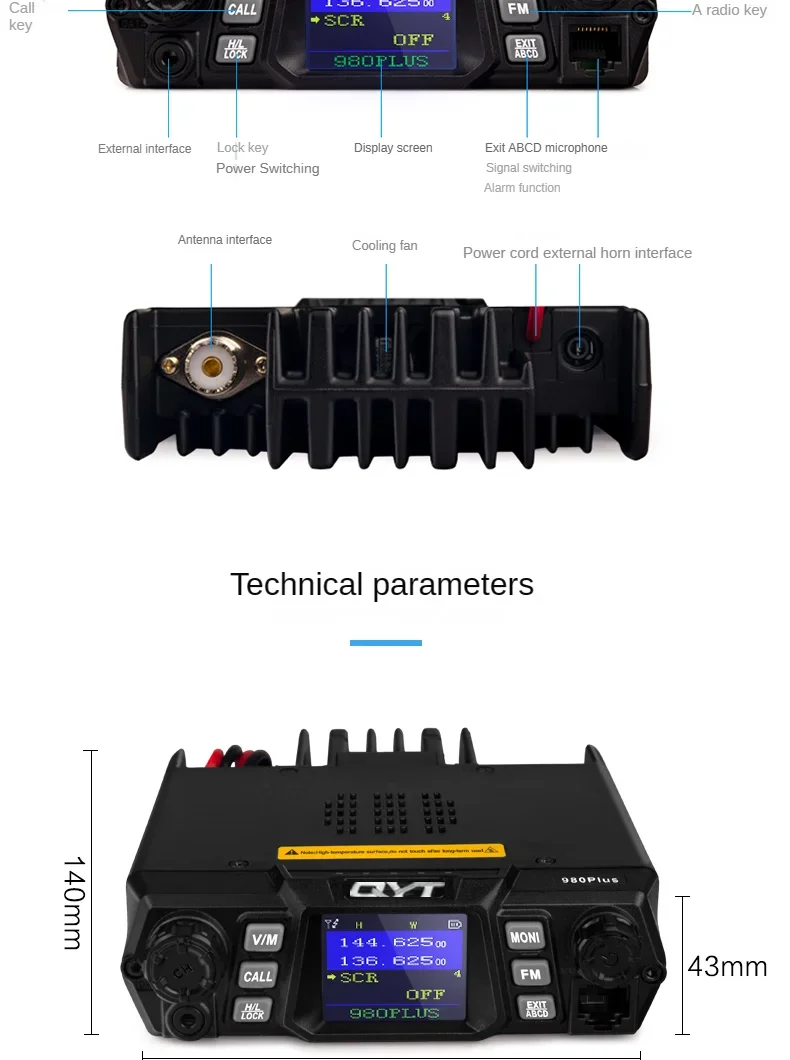 

QYT-KT8900D Dual Section Vehicle Radio UV Car Radio 25W Mini Car Radio High and Low Frequency Vehicle Radio Official Standard (e