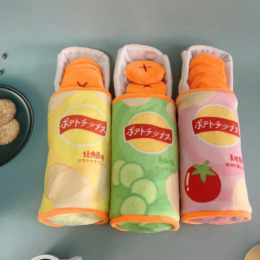 

Interactive Dog Puzzle Toys, Portable Simulated Potato Chips, Snuffle Toy, Slow Feeder, Training Educational Plush Toys