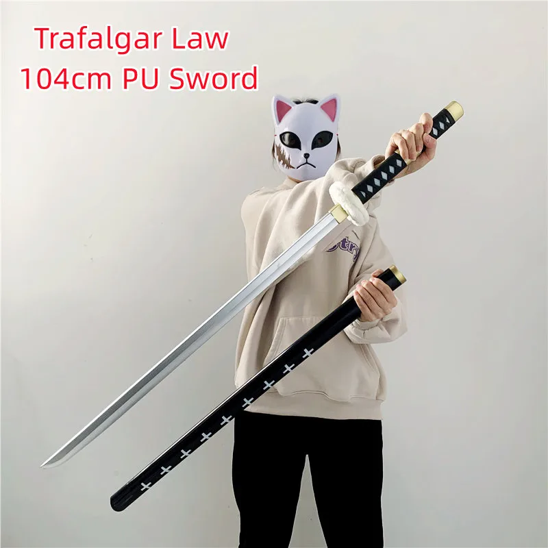 FC 104cm Cosplay Sword 1:1 Anime One Piece Sword Zoro Trafalgar Law Black Weapon Katana Safety PU Knife Samurai Toy cosplay sword cosplay prop cosplay toy