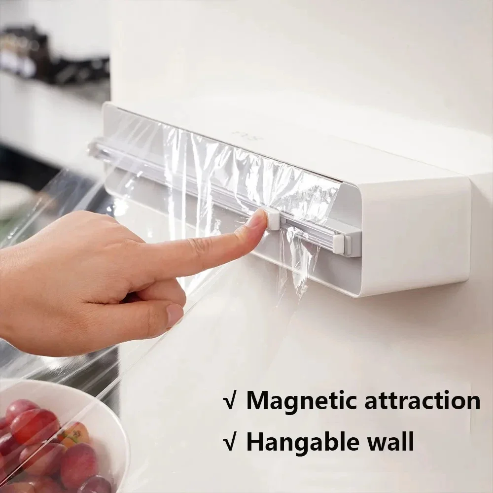 Description Picture 4 of item3in1 Plastic Wrap Dispenser Magnetic & Self adhesive Cling Film Dispenser Cutter Kitchen Tool Aluminum Foil Baking Paper Cutter