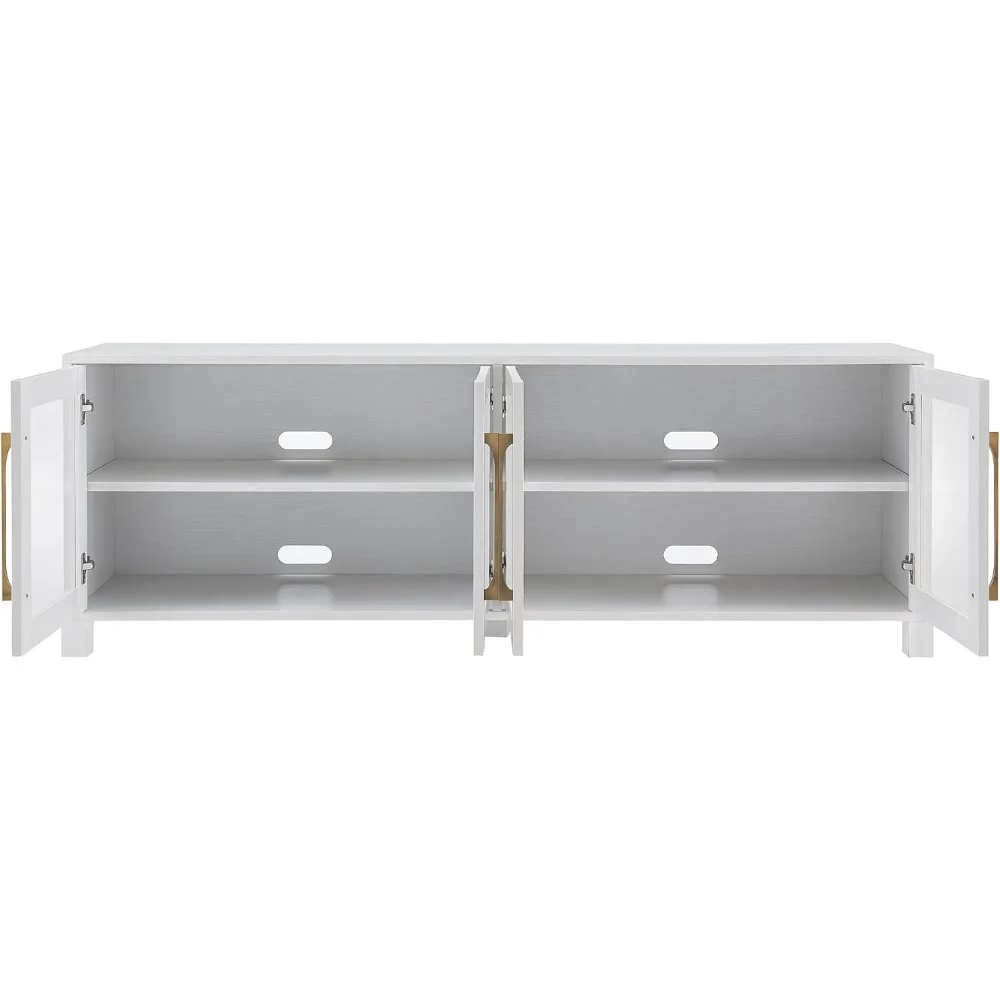 TV Stand for TV's up to 80" in White, Electric Fireplace TV Stands for the Living Room 5