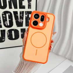 Enhanced Magnetic Phone Case with Wireless Charging, Shockproof Design, and Heat Dissipation Technology - OPPO Find X9s (Orange)