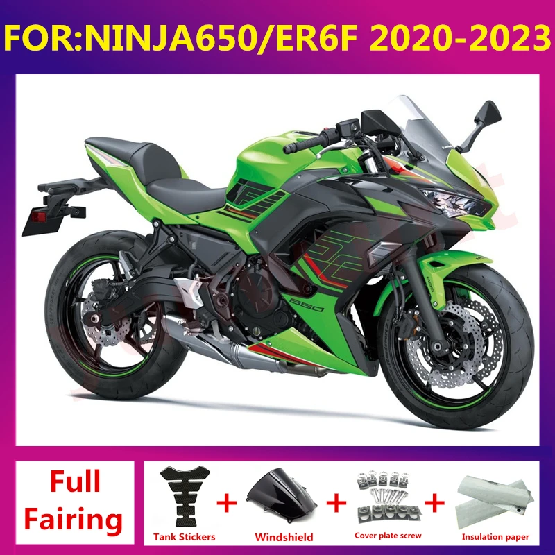 

For kawasaki Ninja650 Ninja 650 EX650 2020 2021 2022 2023 Motorcycle full Fairing Kit fit bodywork fairings kits set green black
