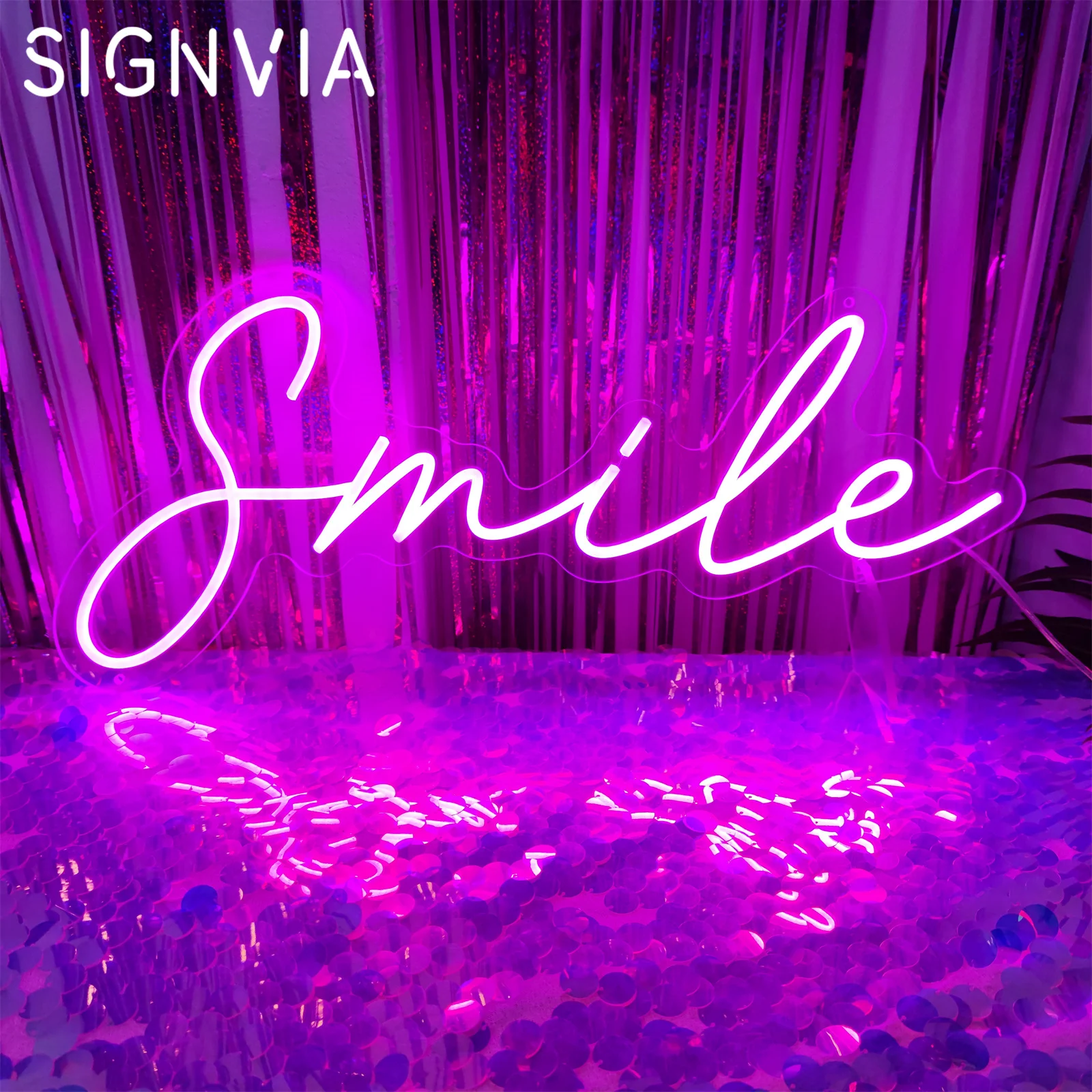 Smile Neon Sign Personalised Neon Light Gaming Room Bar Club Wall 
