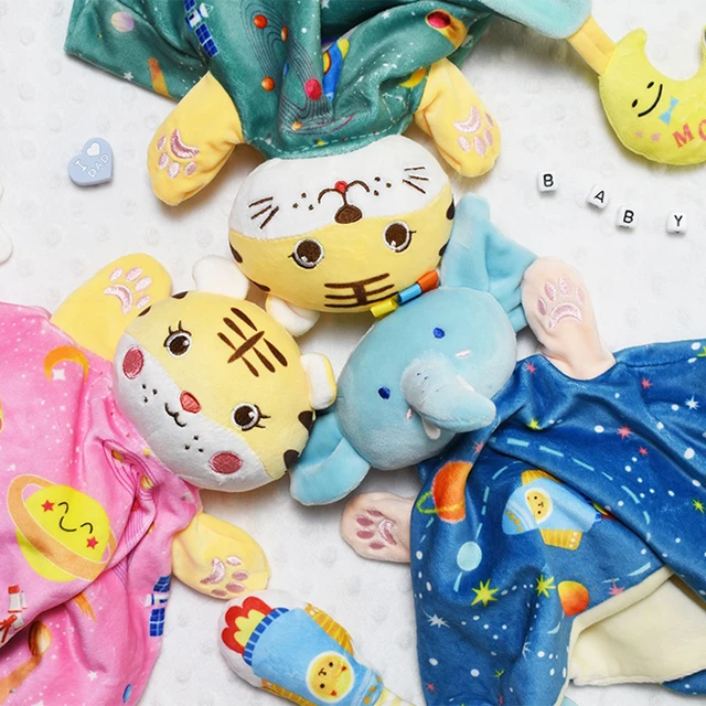 Soft Plush Hand Puppets Tigger Stuffed Toys for Kids Boys Girl Newborn Comforter Blanket Sleeping Dolls Soothe Appease Towel Bib 5