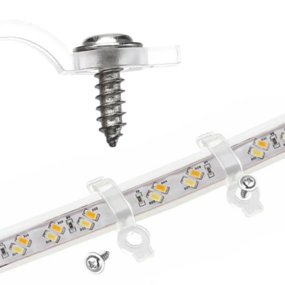 100pcs Led Light Strip Mounting Bracket Silicone Fixing Clip For 3528