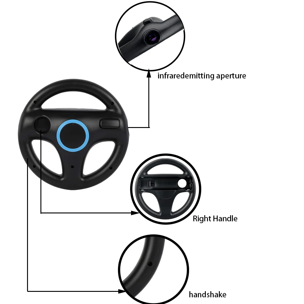 For Nintendo Wii Game Racing Steering Wheel Kart Remote Controller Plastic Innovative and ergonomic design racing steering wheel game controller accessories