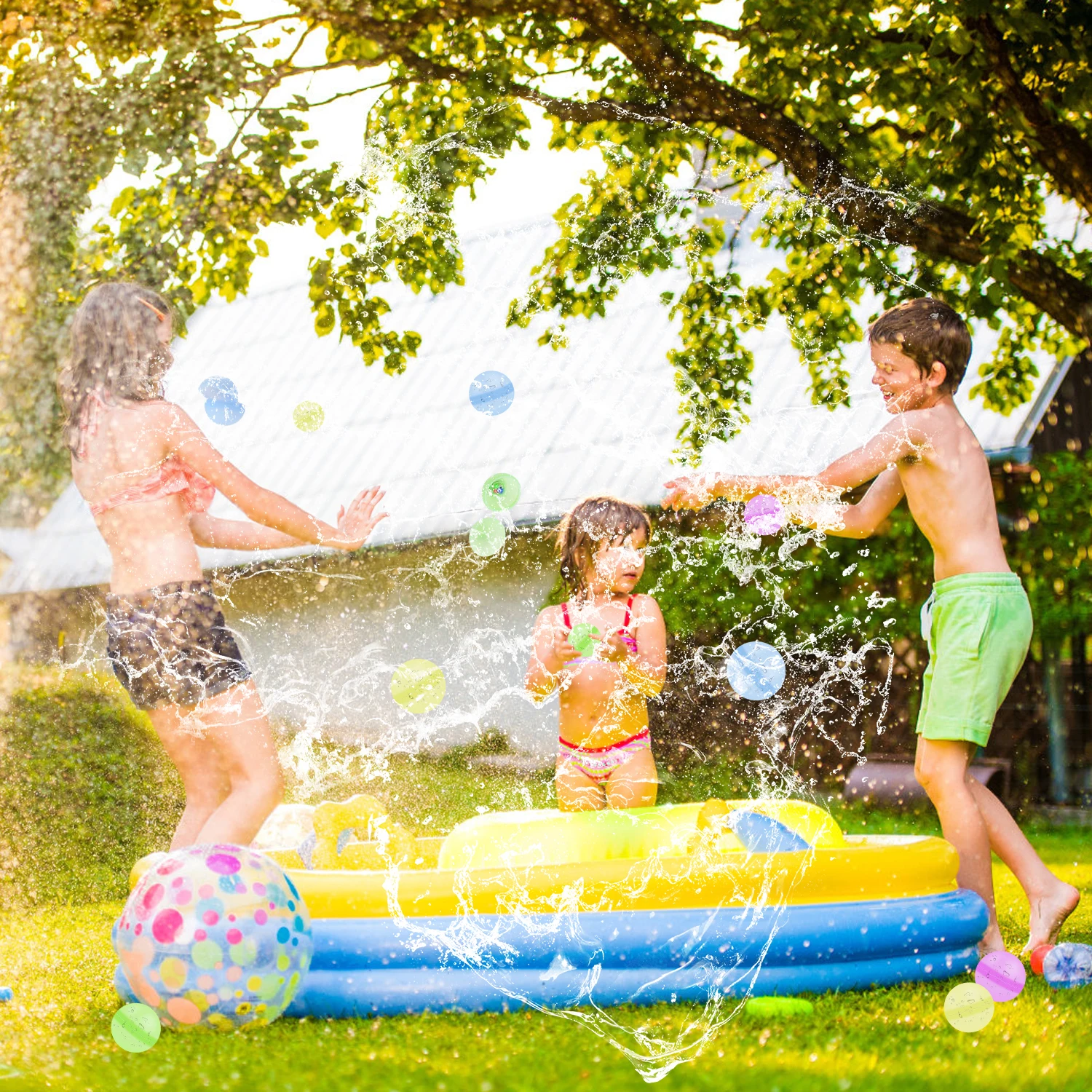 Reusable Water Balloons, Self Sealing & Quick Fill Water Balls with LED Light, Summer Pool Beach Water Toys for Kids Adults 5