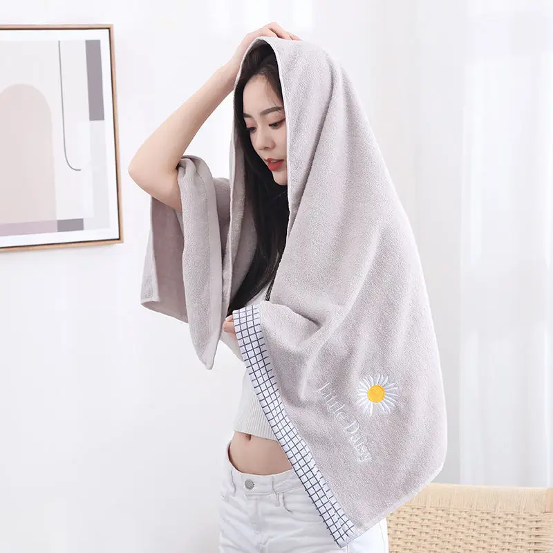 

Bath pure cotton adult thickened men and women couples soft absorbent large embroidered logo