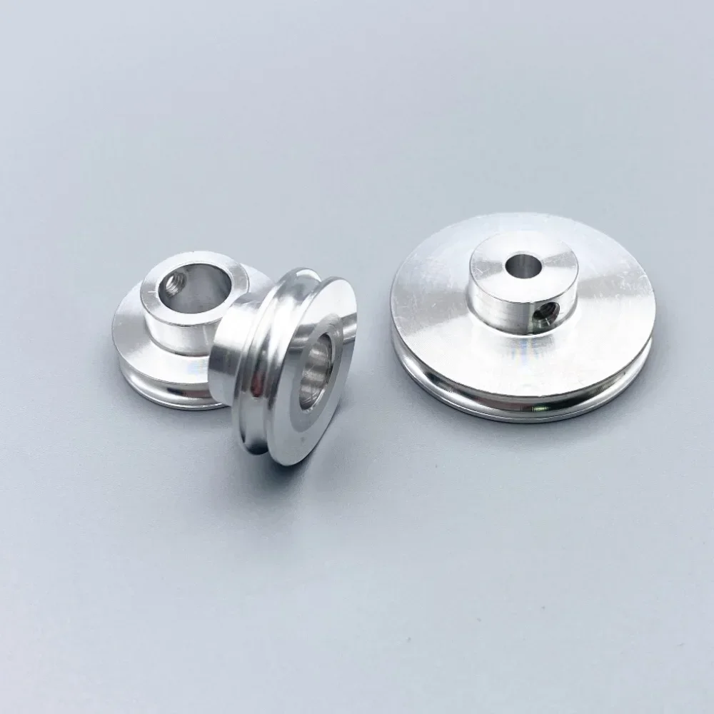 3MM U-Groove Aluminum Alloy 12/16/20/26/30/40MM Round Belt Pulley Wheel Metal Single Groove Pulley Wheel 3/3.17/4/5/6/7/8mm belt pulley