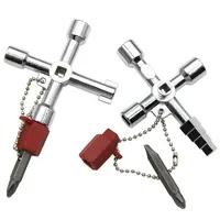 4in1 Silver Key Wrench Electrical Elevator Control Cabinet Valve Inner Triangle Quadrangle Screwdriver Tool Set 1