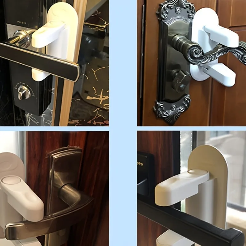 Multi-functional Door Lever Lock Childproof Door Lever Lock Rotation Proof Professional Adhesive Security Latch Universal door latch door lock