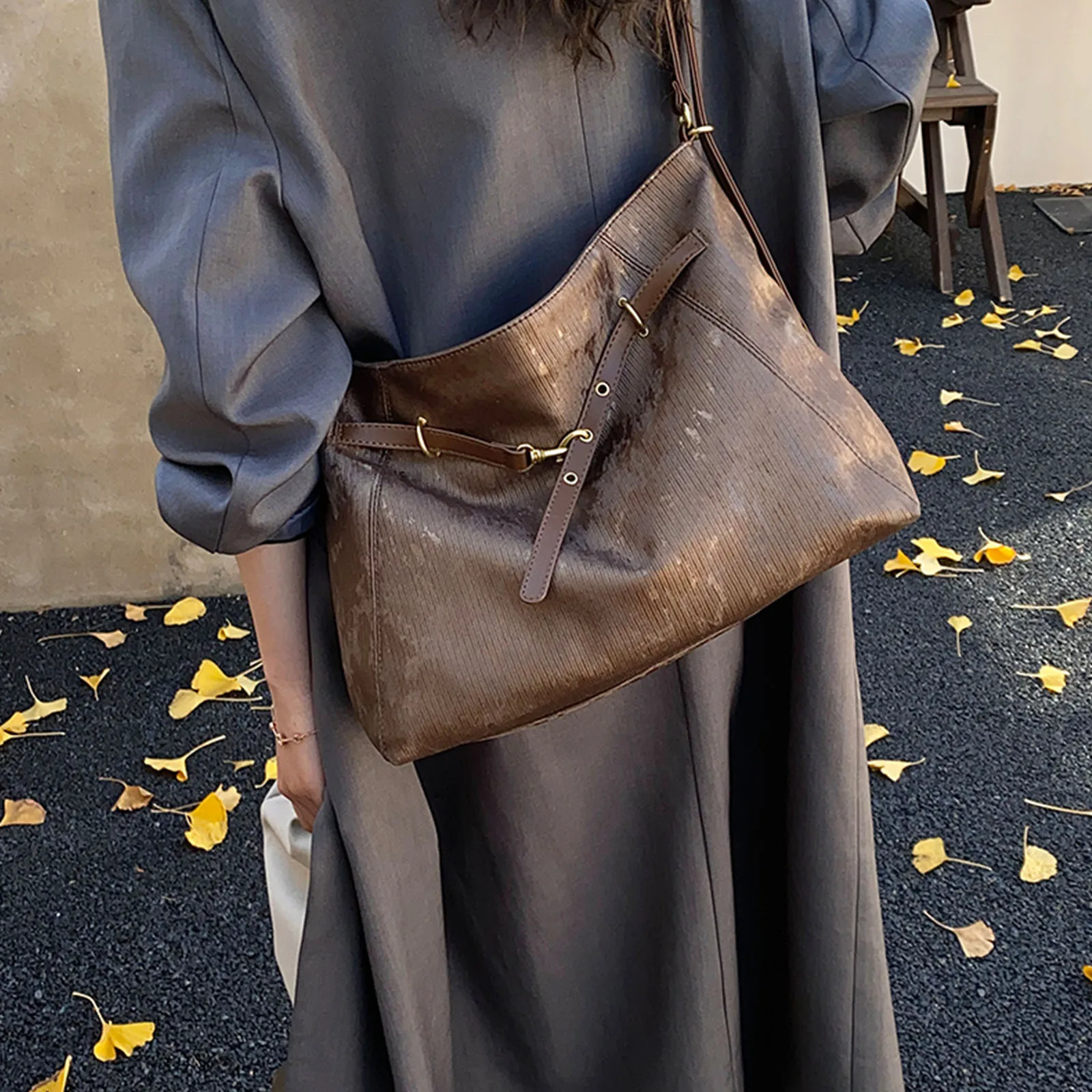 Women PU Leather Tote Bag with Adjustable Strap Shoulder Bag Trendy Crossbody Bags for Work Shopping Travel Daily