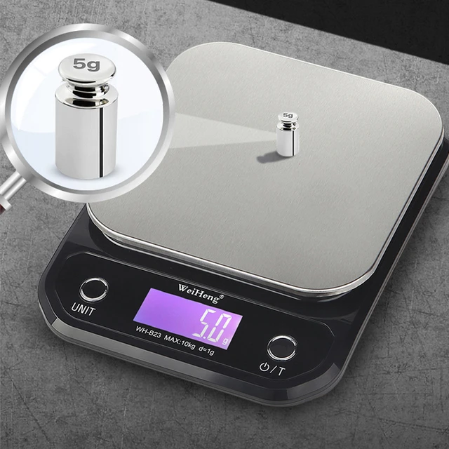 5kg/0.1g 10g/1g Digital Jewelry Kitchen Scales Scales Steel Portable Lcd  Lectronic Postal Food Balance Measuring Weight Libra - Kitchen Scales -  AliExpress