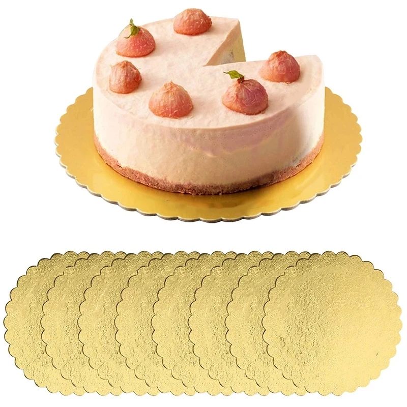 8/10/12 Inch Round Disposable Cake Base Boards Paper Cupcake Dessert Display Tray Birthday Cake Pastry Cakeboard Decorative Tool