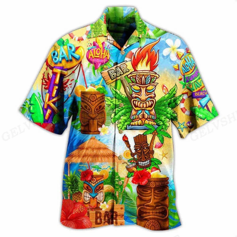 Men's Casual Shirts 3D Guitar Printed Shirt Men's Hawaiian Shirts 2024 Beach Shirts Short Sleeved Shirt Summer Lapel Shirts Boys 3