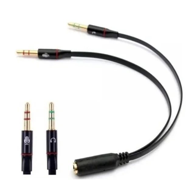 Cabo Adaptador Headphone, P3 Para Headset, 2 P2 Audio E Mic